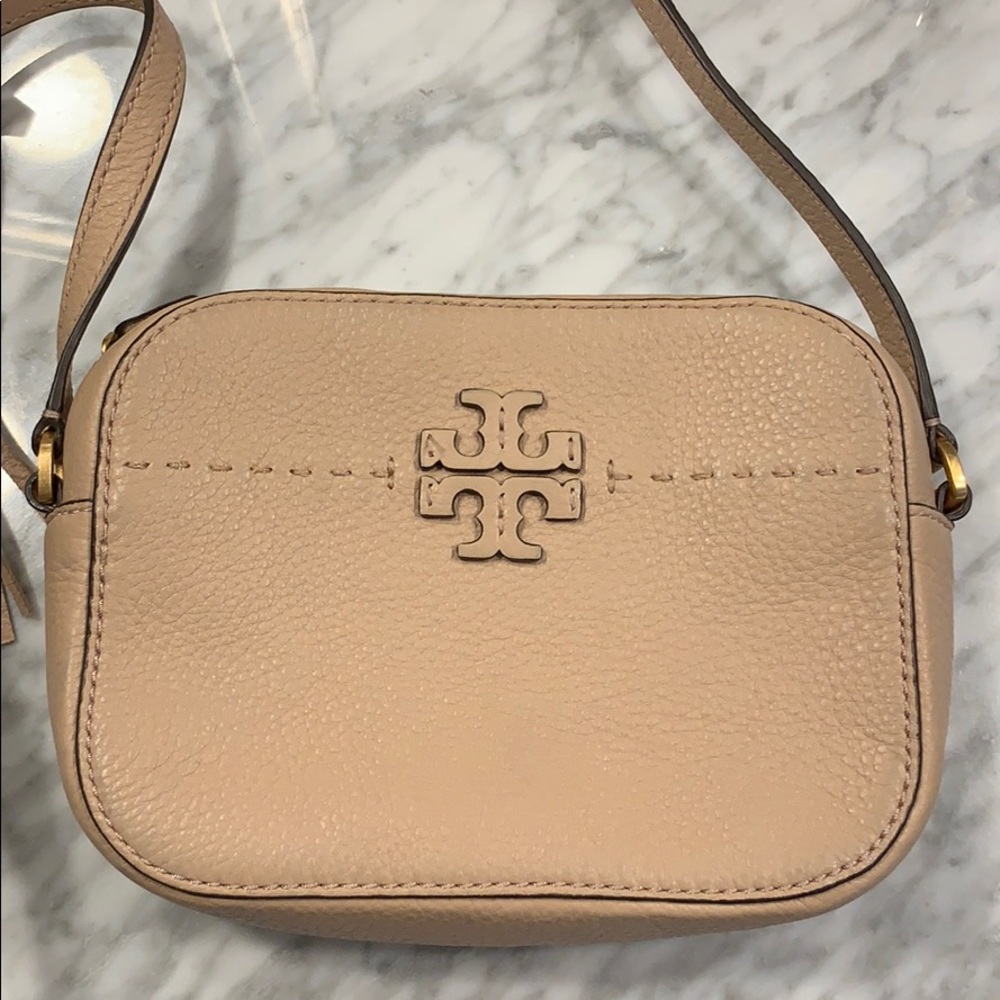 Blush Tory Burch McGraw leather camera bag